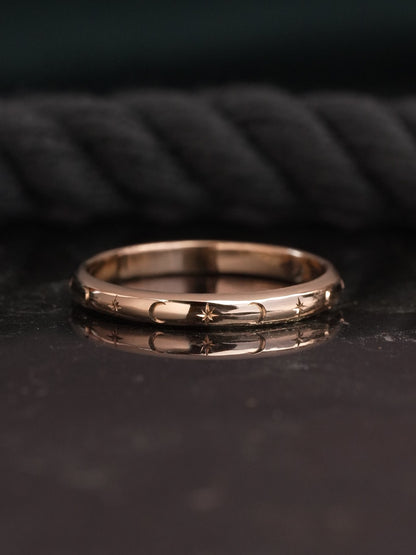 Celestial Hand Engraved Band - 2.5mm
