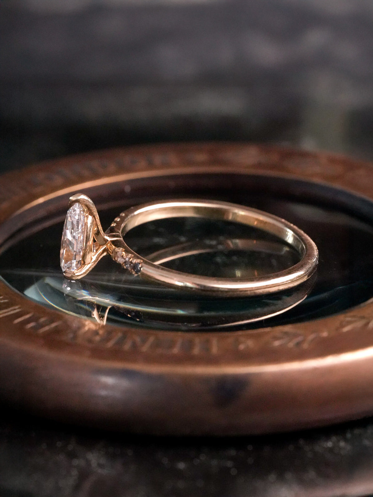 Draco Pear Ombre Accented Ring