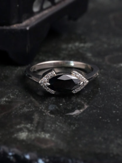 Elys Black Spinel Chevron Halo