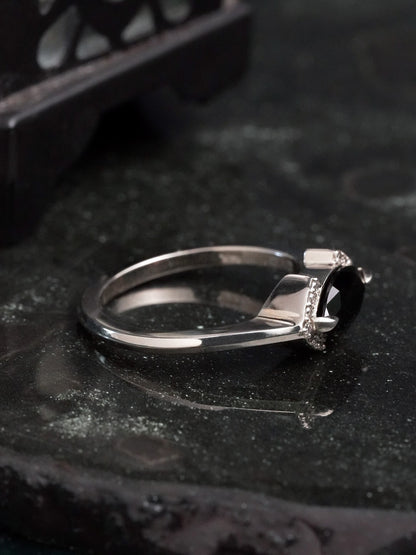 Elys Black Spinel Chevron Halo