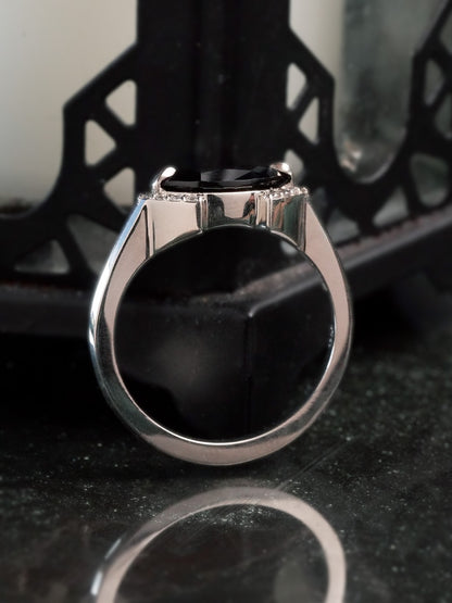 Elys Black Spinel Chevron Halo