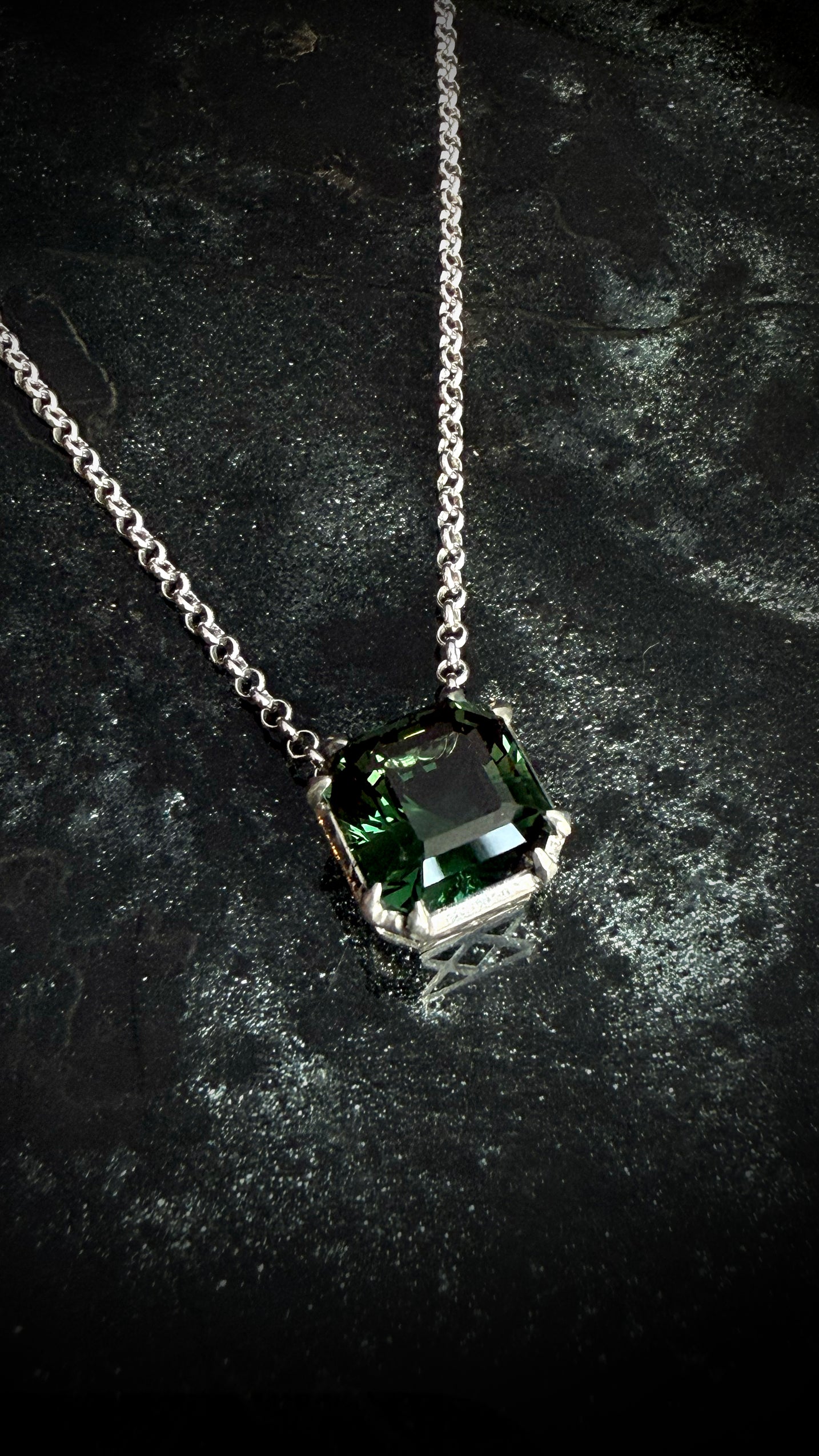 Green Spinel Art Deco Necklace