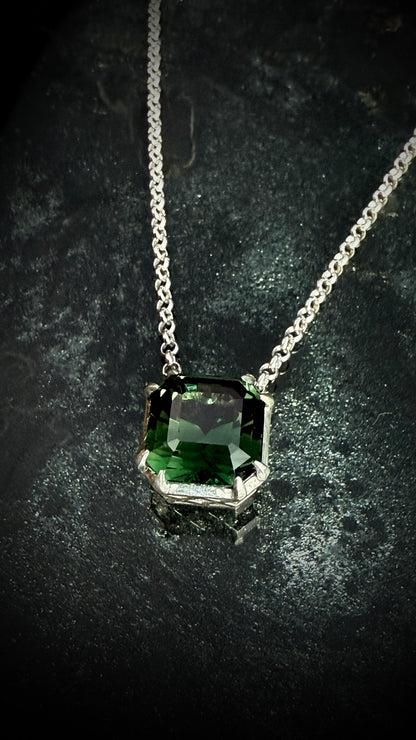 Green Spinel Art Deco Necklace