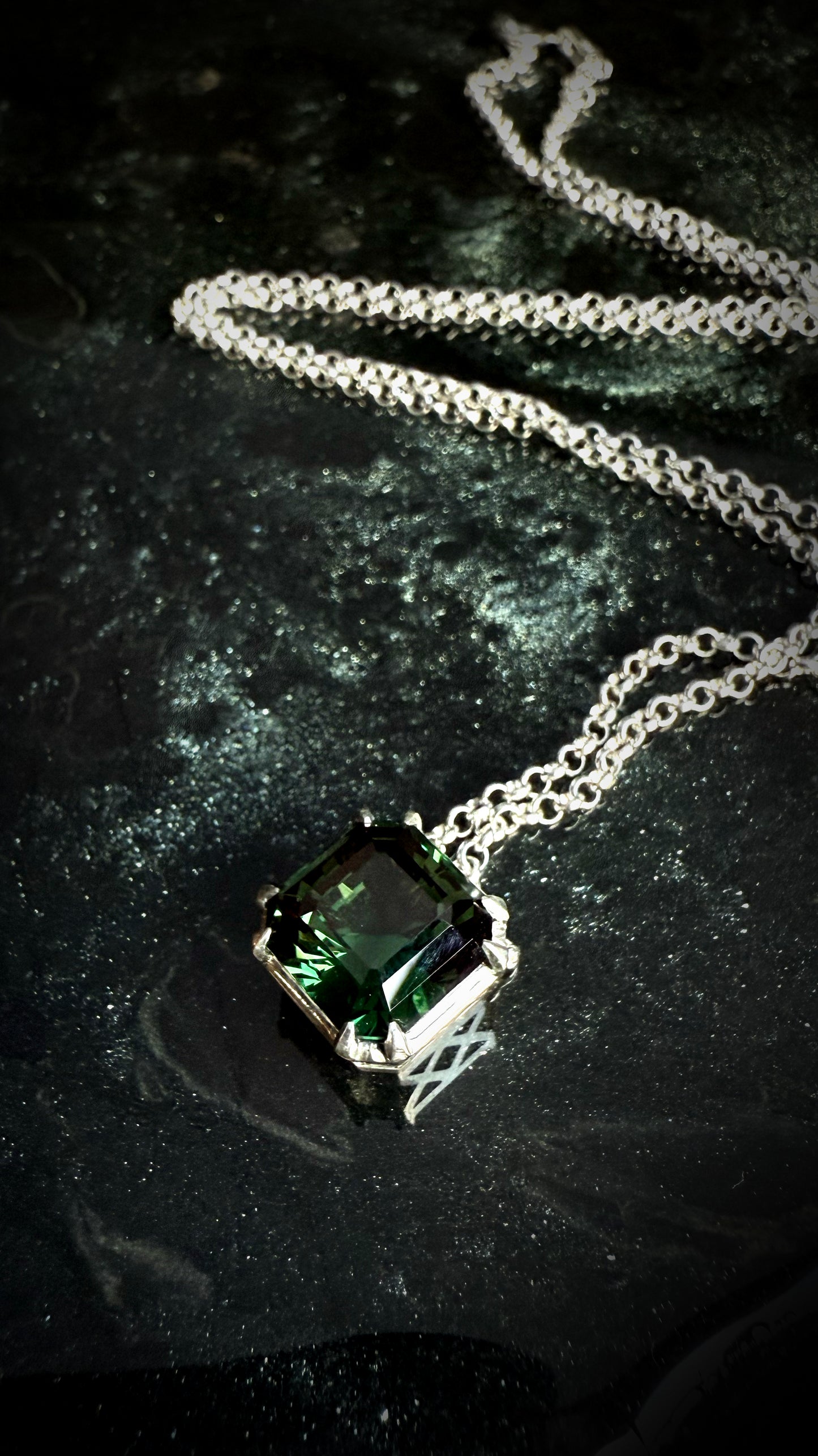 Green Spinel Art Deco Necklace
