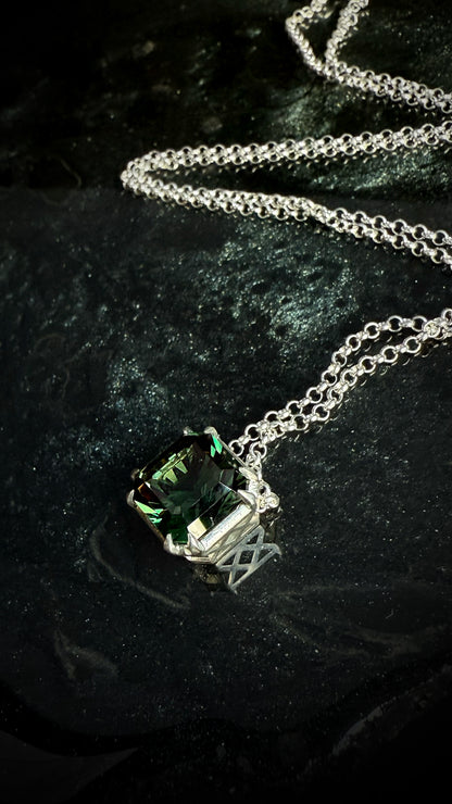 Green Spinel Art Deco Necklace
