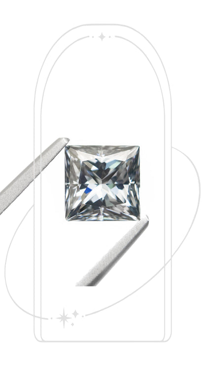 Princess Cut Grey Moissanite
