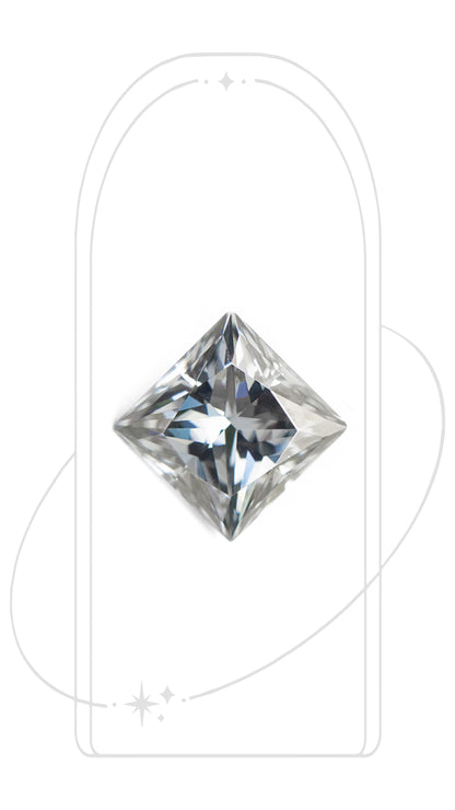Princess Cut Grey Moissanite