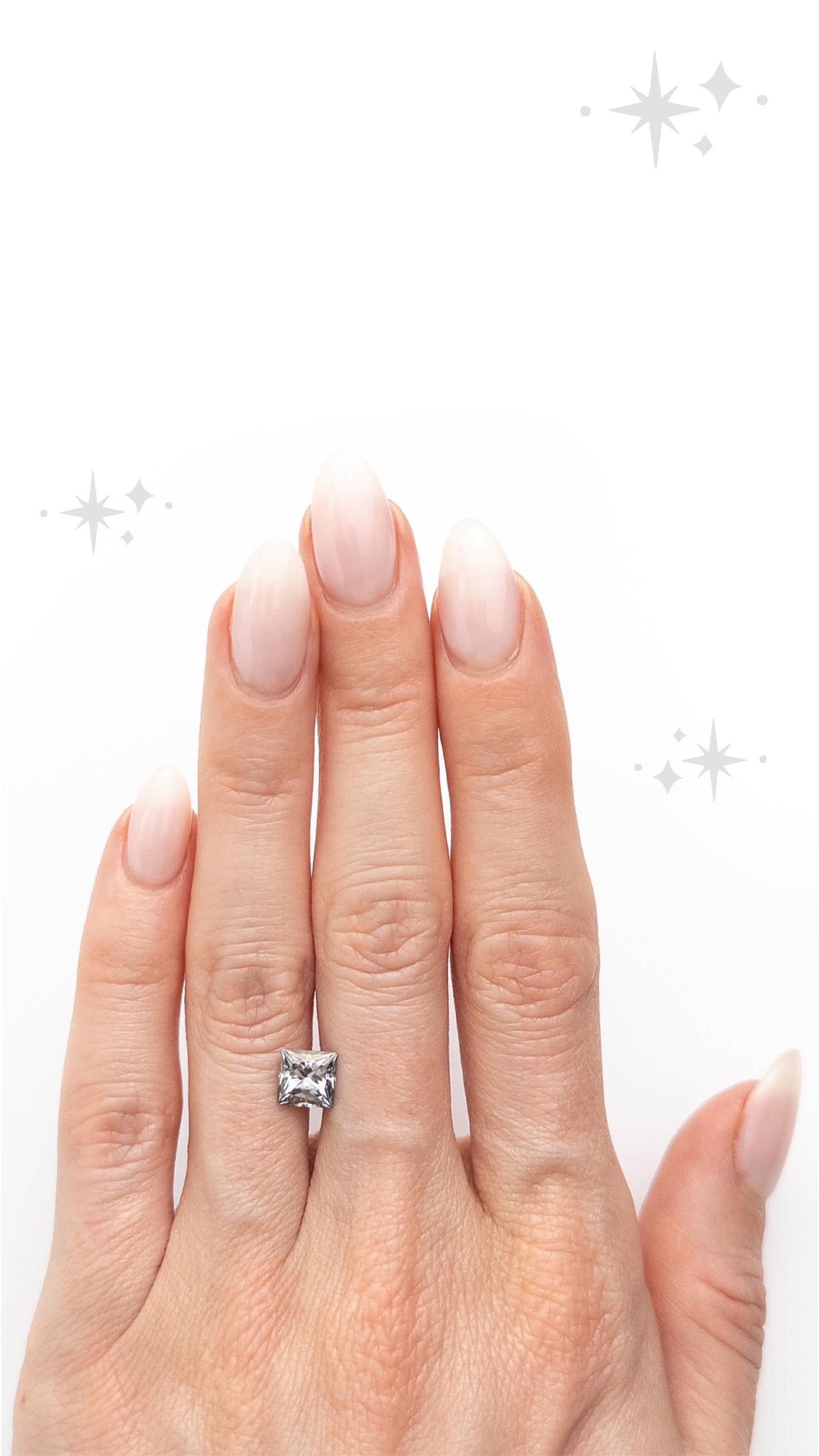 Princess Cut Grey Moissanite