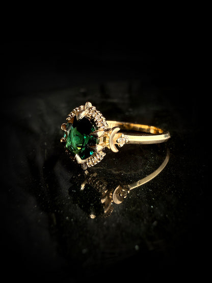 Setsuna Green Oval Celestial Ring
