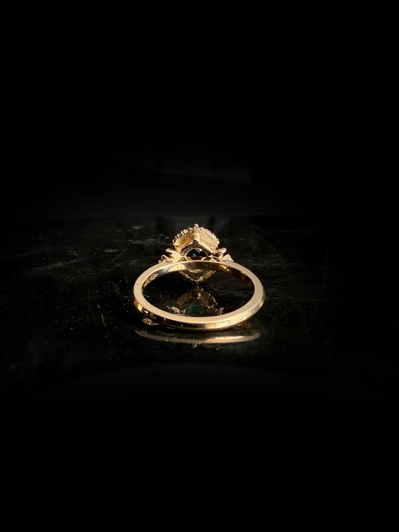 Setsuna Green Oval Celestial Ring