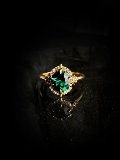 Setsuna Green Oval Celestial Ring