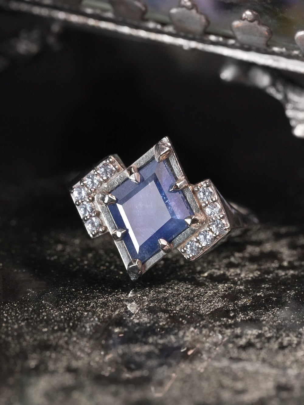 Katara Sapphire Chevron Halo