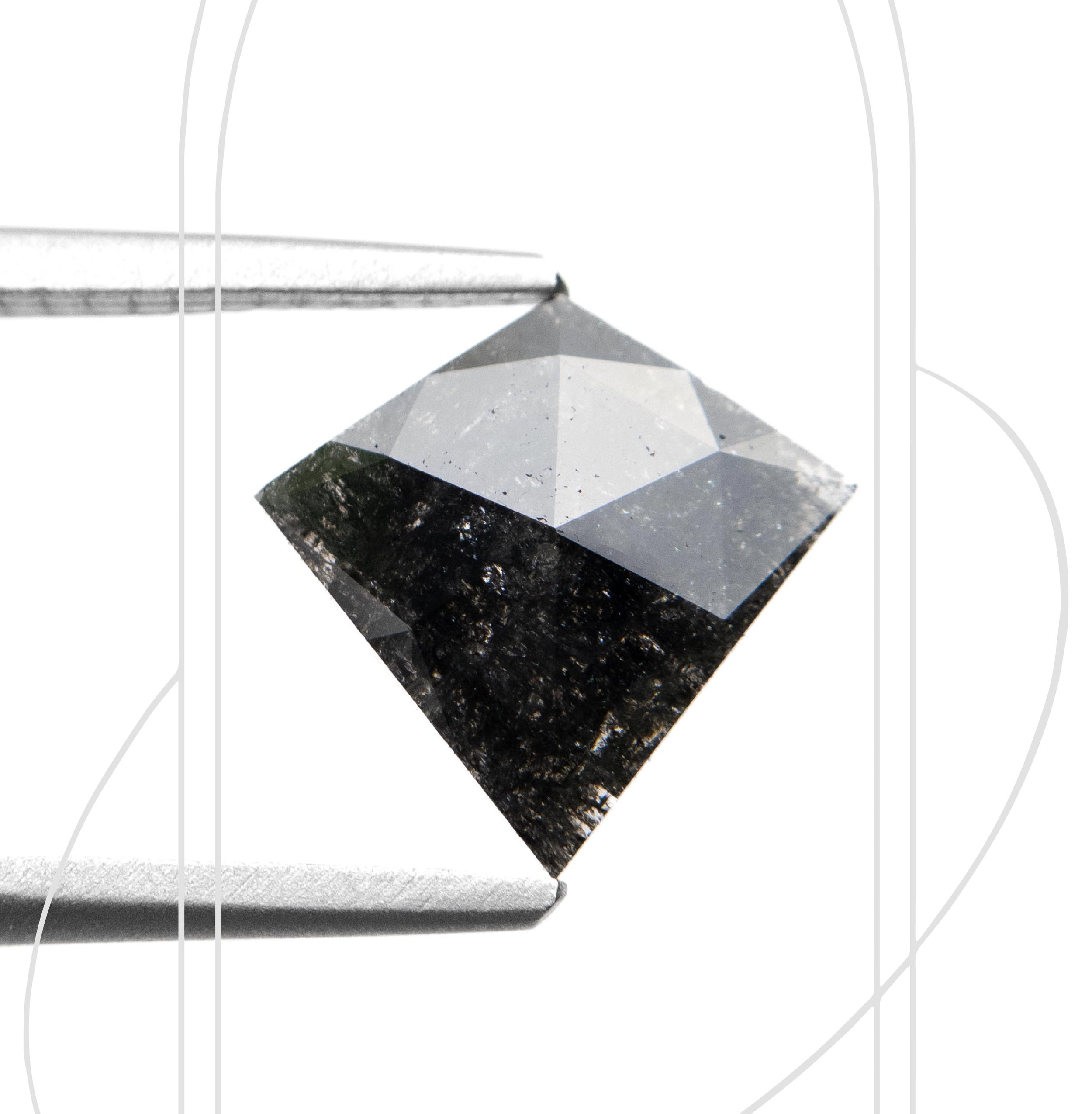Kite Rose Cut Salt and Pepper Diamond