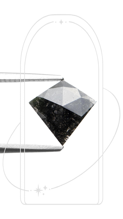 Kite Rose Cut Salt and Pepper Diamond