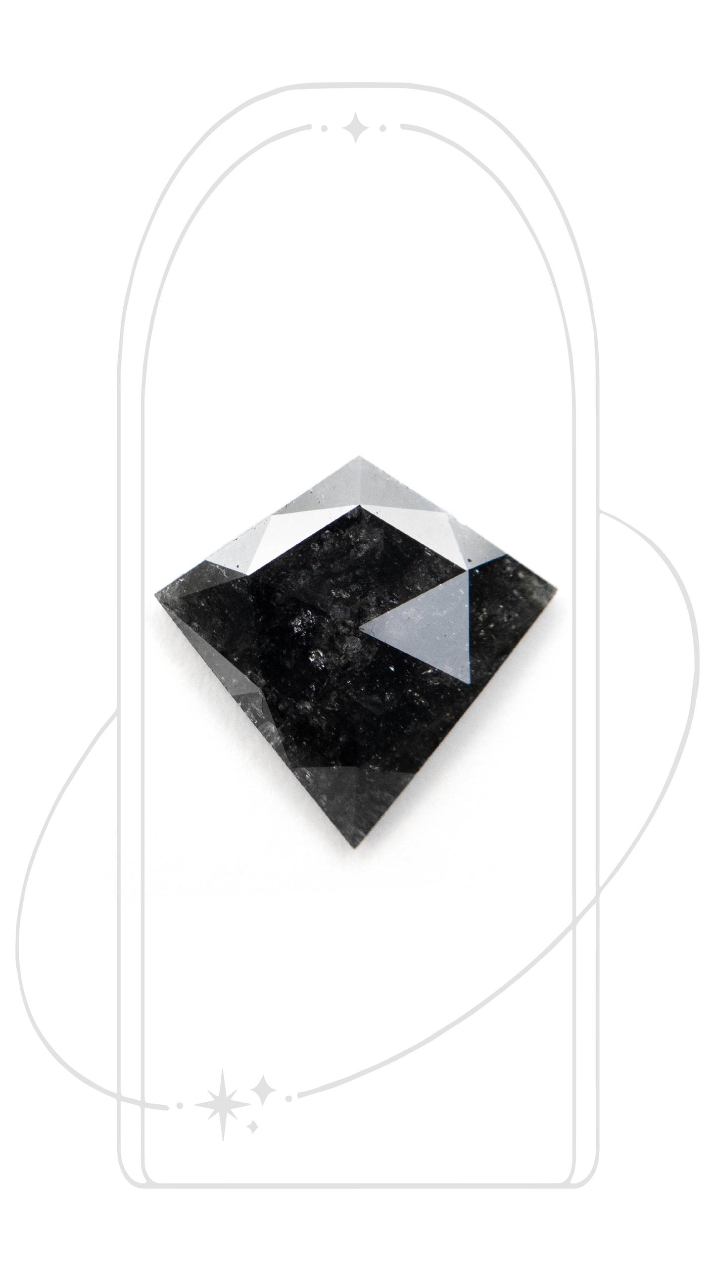 Kite Rose Cut Salt and Pepper Diamond