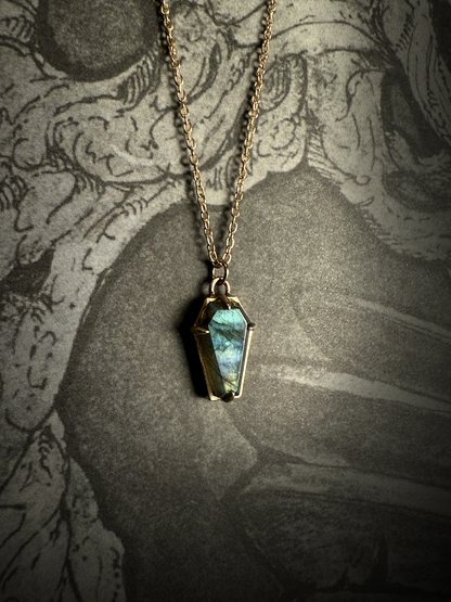 Lilith Labradorite Coffin Necklace