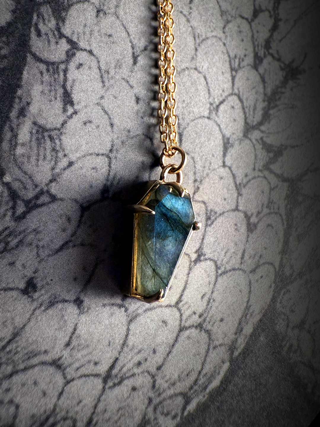 Lilith Labradorite Coffin Necklace