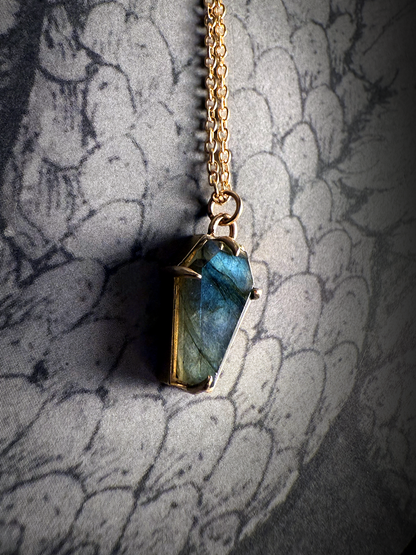 Lilith Labradorite Coffin Necklace