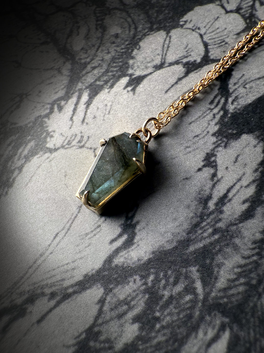 Lilith Labradorite Coffin Necklace