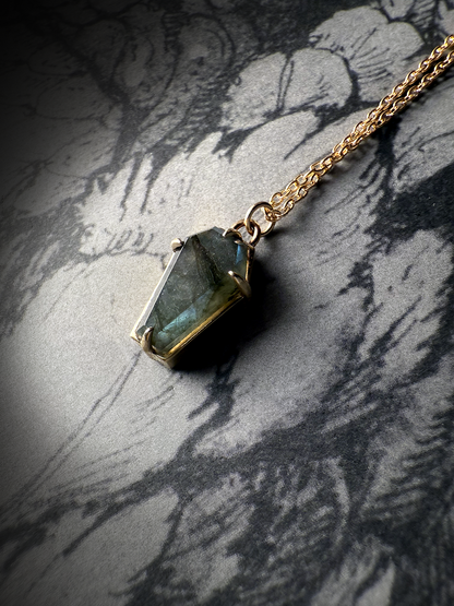 Lilith Labradorite Coffin Necklace