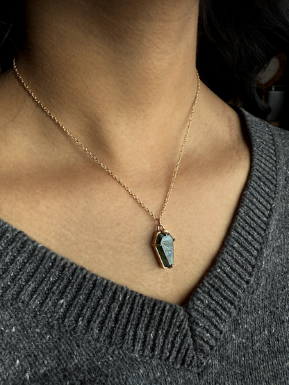Lilith Labradorite Coffin Necklace