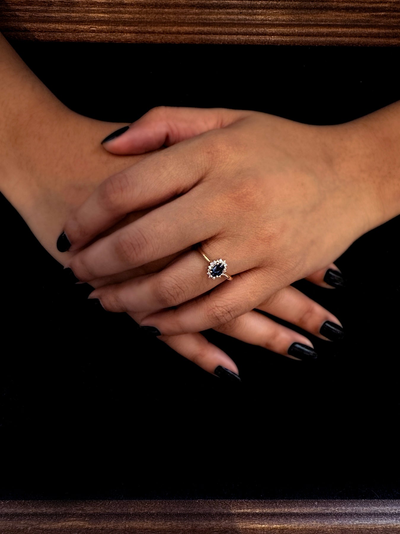 Laurelin Oval Sapphire Halo Ring