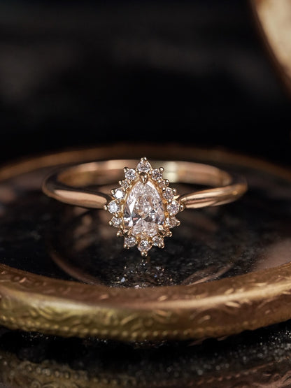 Laurelin Pear Diamond Halo Ring