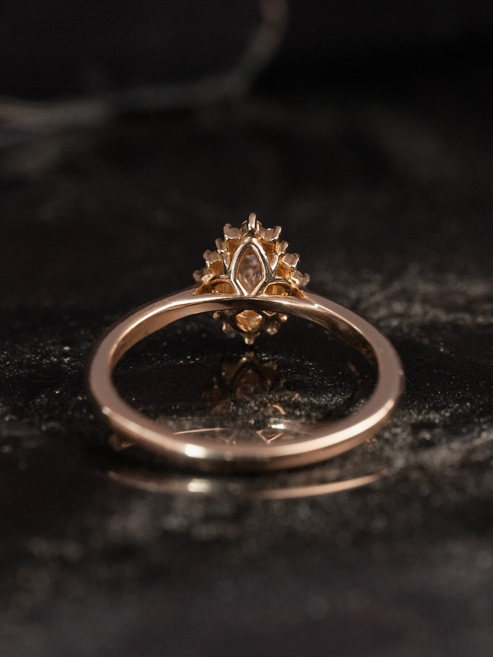 Laurelin Pear Diamond Halo Ring