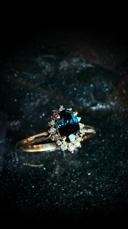 Laurelin Oval Sapphire Halo Ring