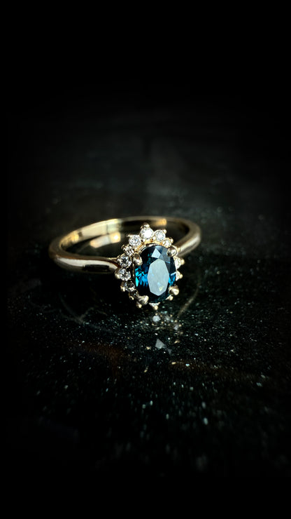 Laurelin Oval Sapphire Halo Ring