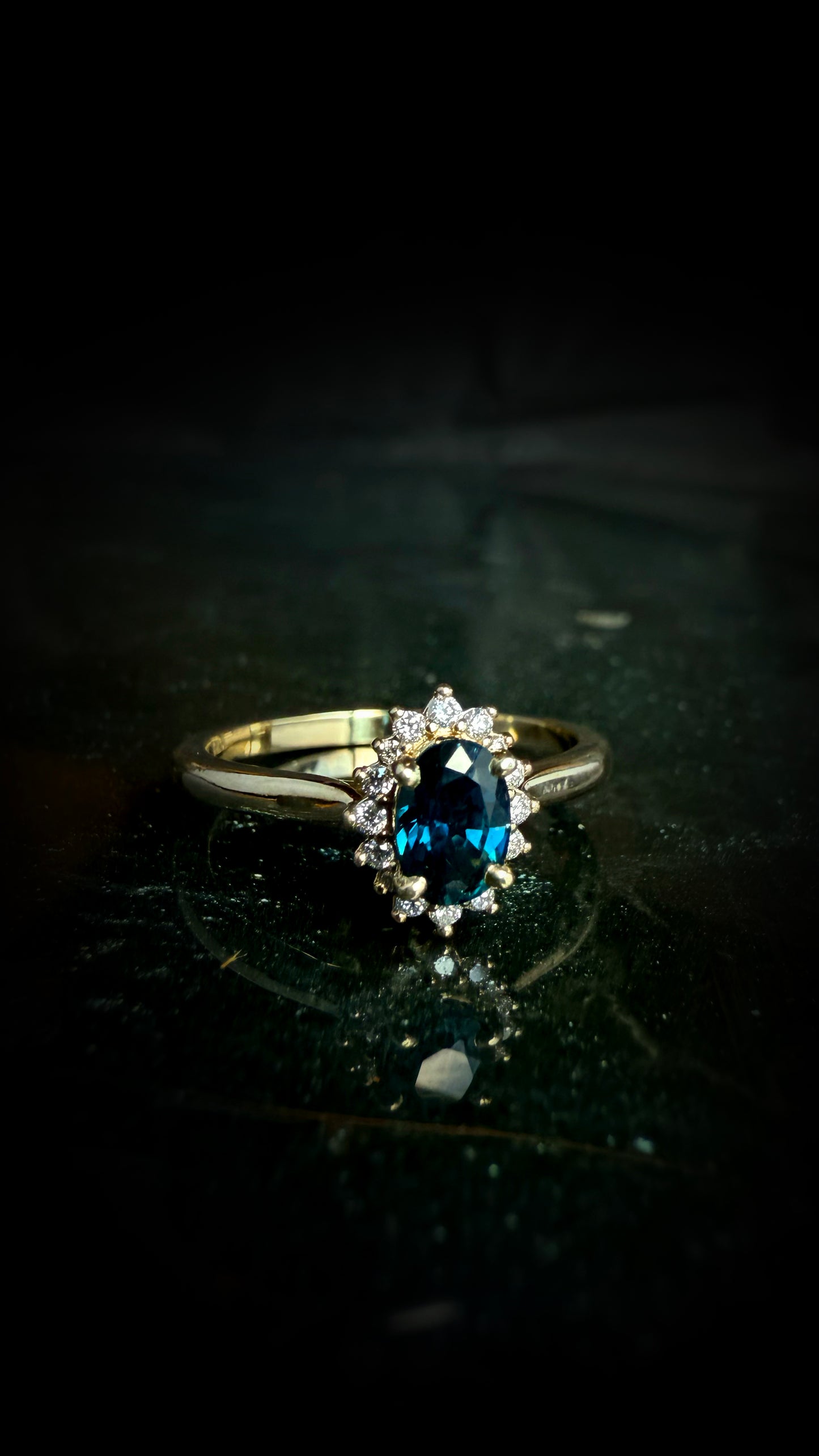 Laurelin Oval Sapphire Halo Ring