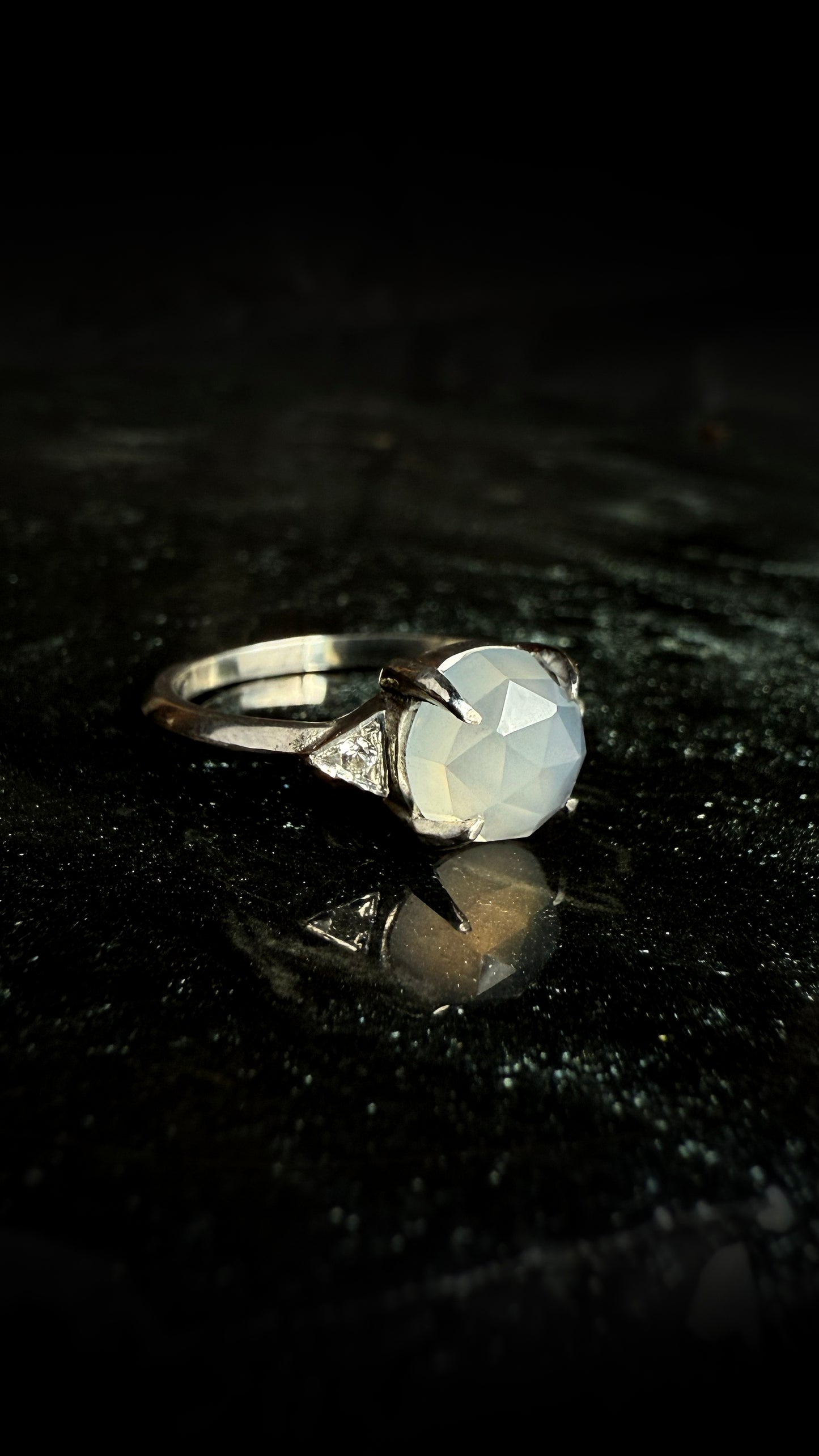 Luna Opalescent Moonstone Ring - Silver