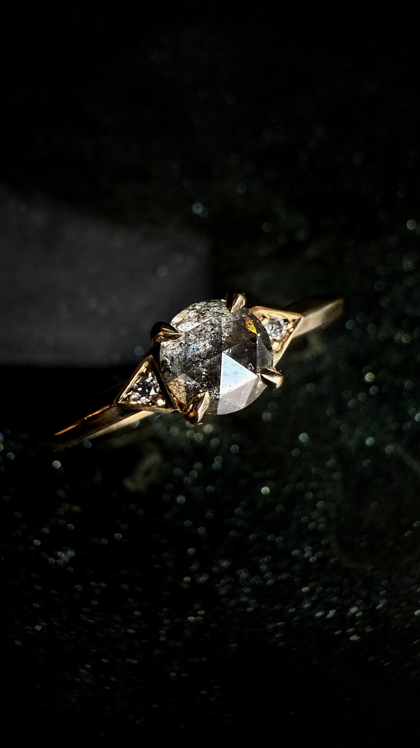 Luna Salt and Pepper Diamond Ring