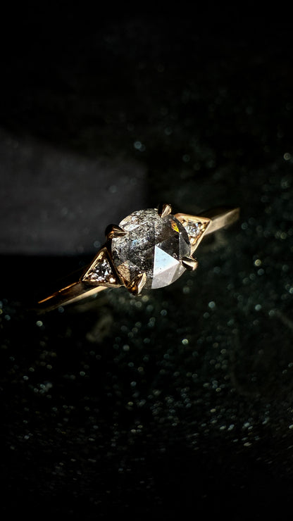 Luna Salt and Pepper Diamond Ring