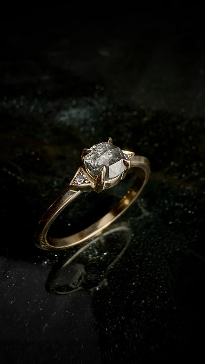 Luna Salt and Pepper Diamond Ring