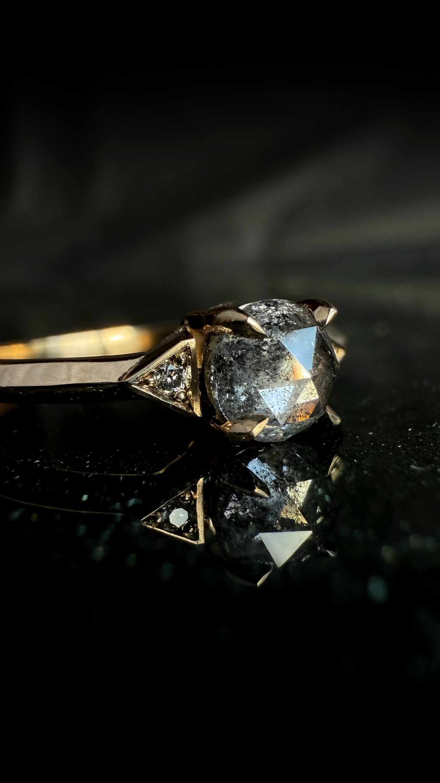 Luna Salt and Pepper Diamond Ring