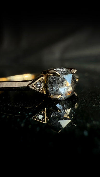 Luna Salt and Pepper Diamond Ring
