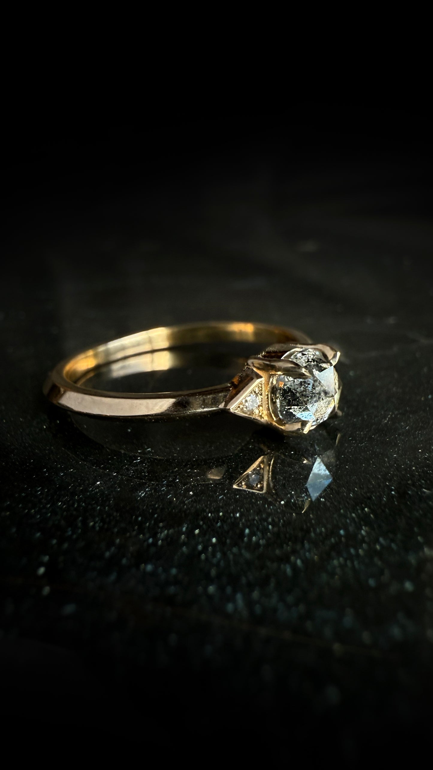 Luna Salt and Pepper Diamond Ring