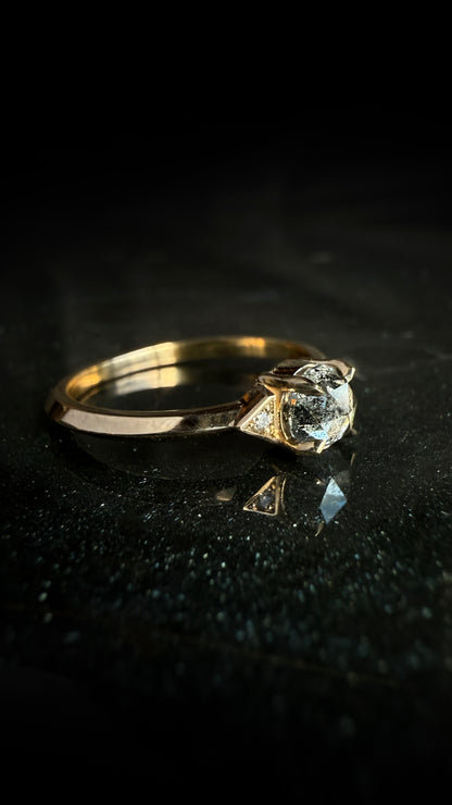 Luna Salt and Pepper Diamond Ring