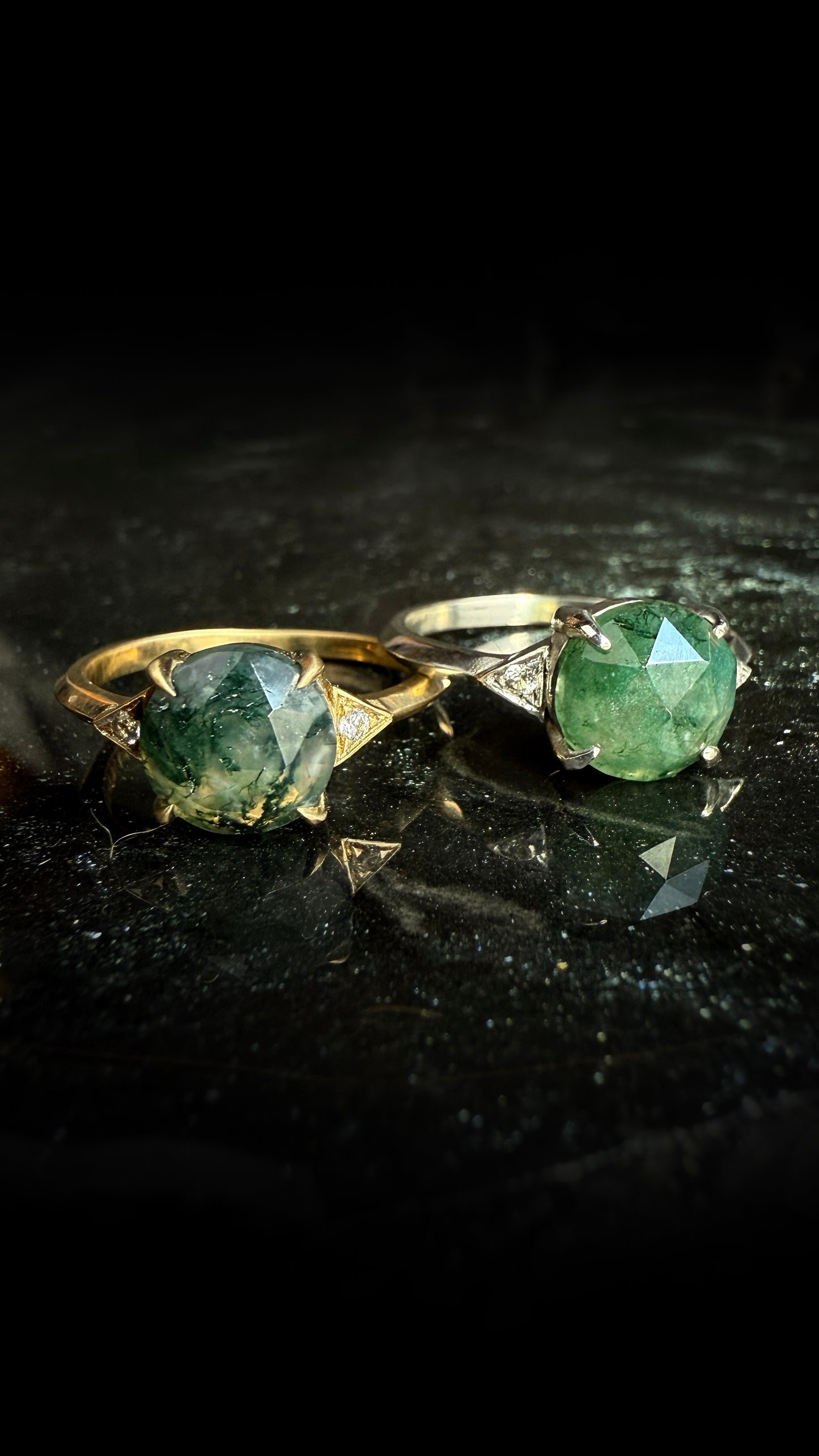 Luna Moss Agate Ring - Silver