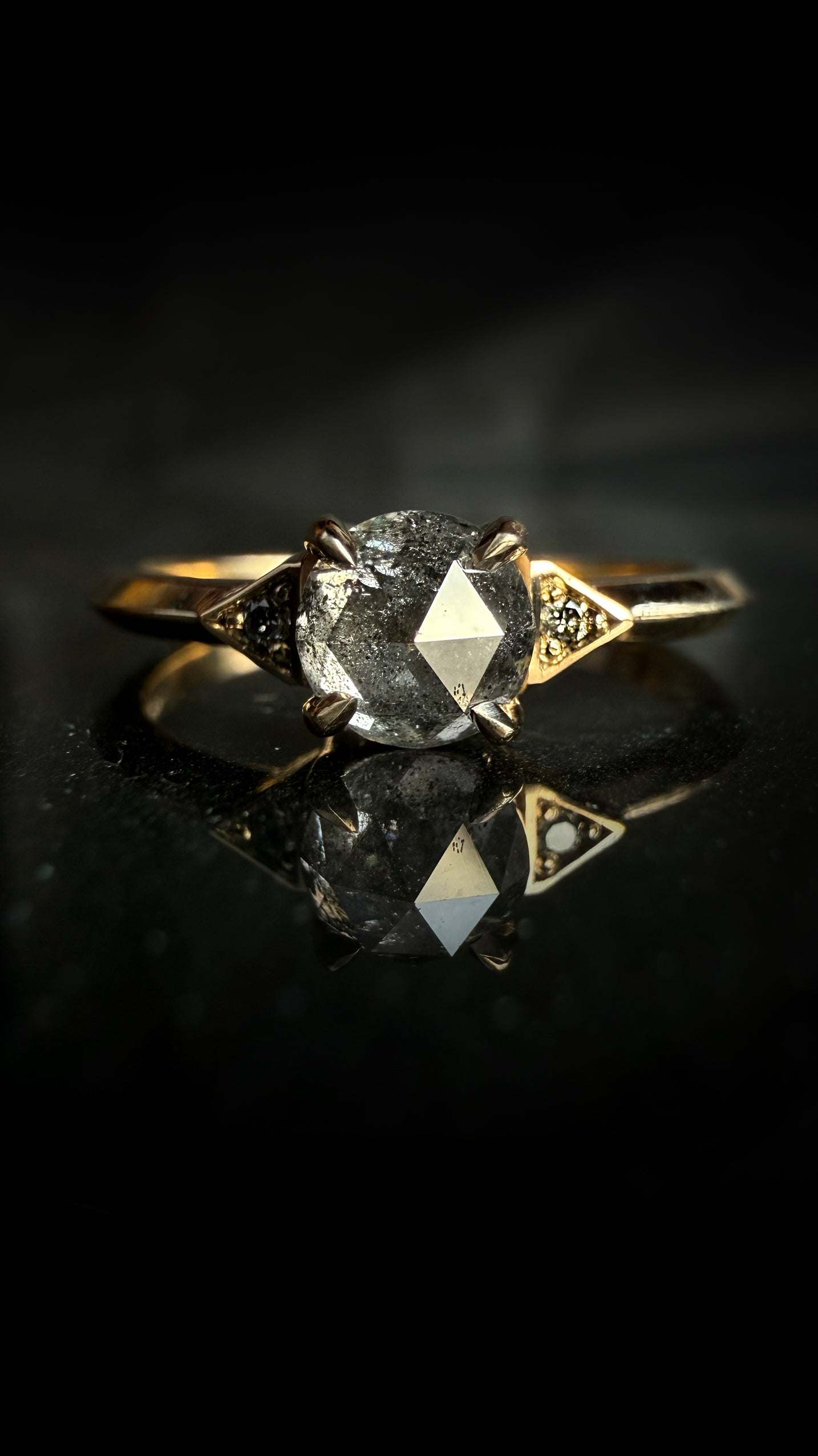 Luna Salt and Pepper Diamond Ring