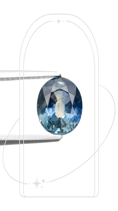 Oval Parti Blue Sapphire