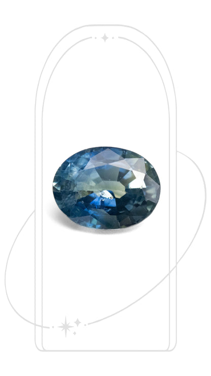 Oval Parti Blue Sapphire