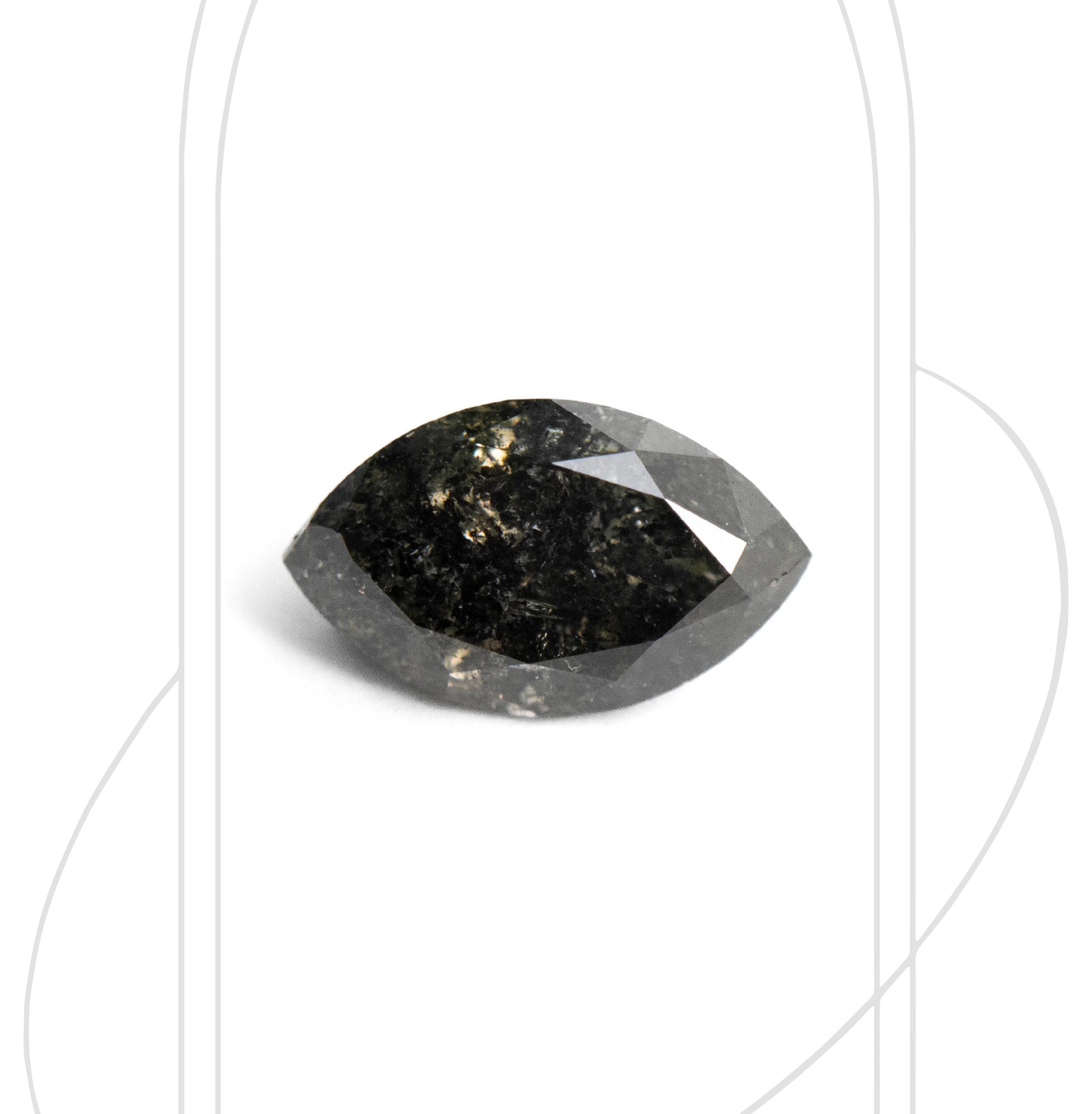 Marquise Full Cut Salt and Pepper Diamond