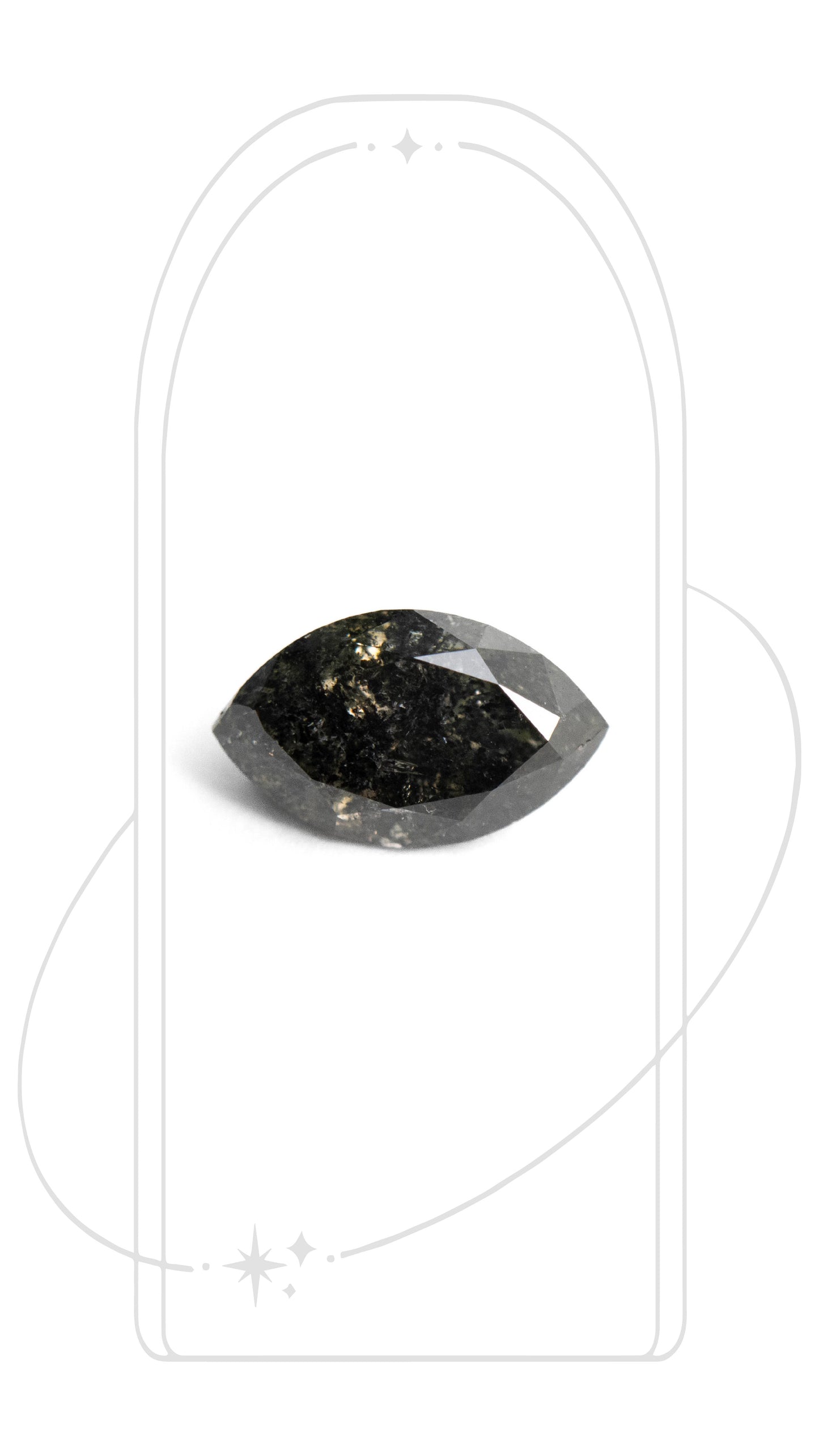 Marquise Full Cut Salt and Pepper Diamond