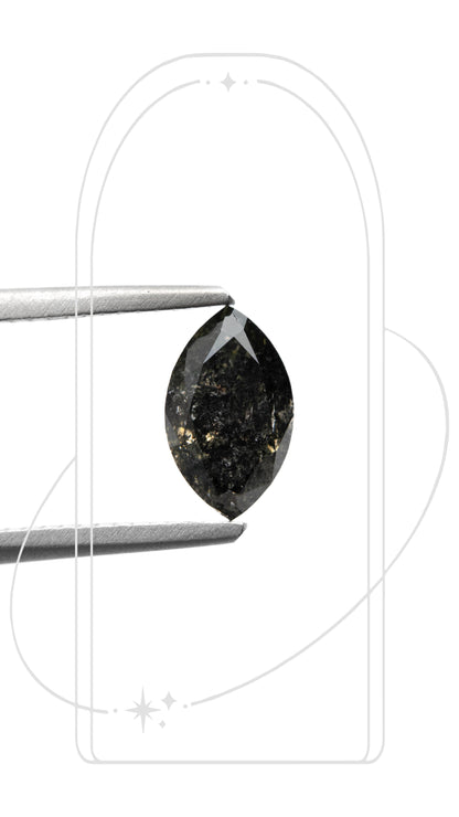 Marquise Full Cut Salt and Pepper Diamond