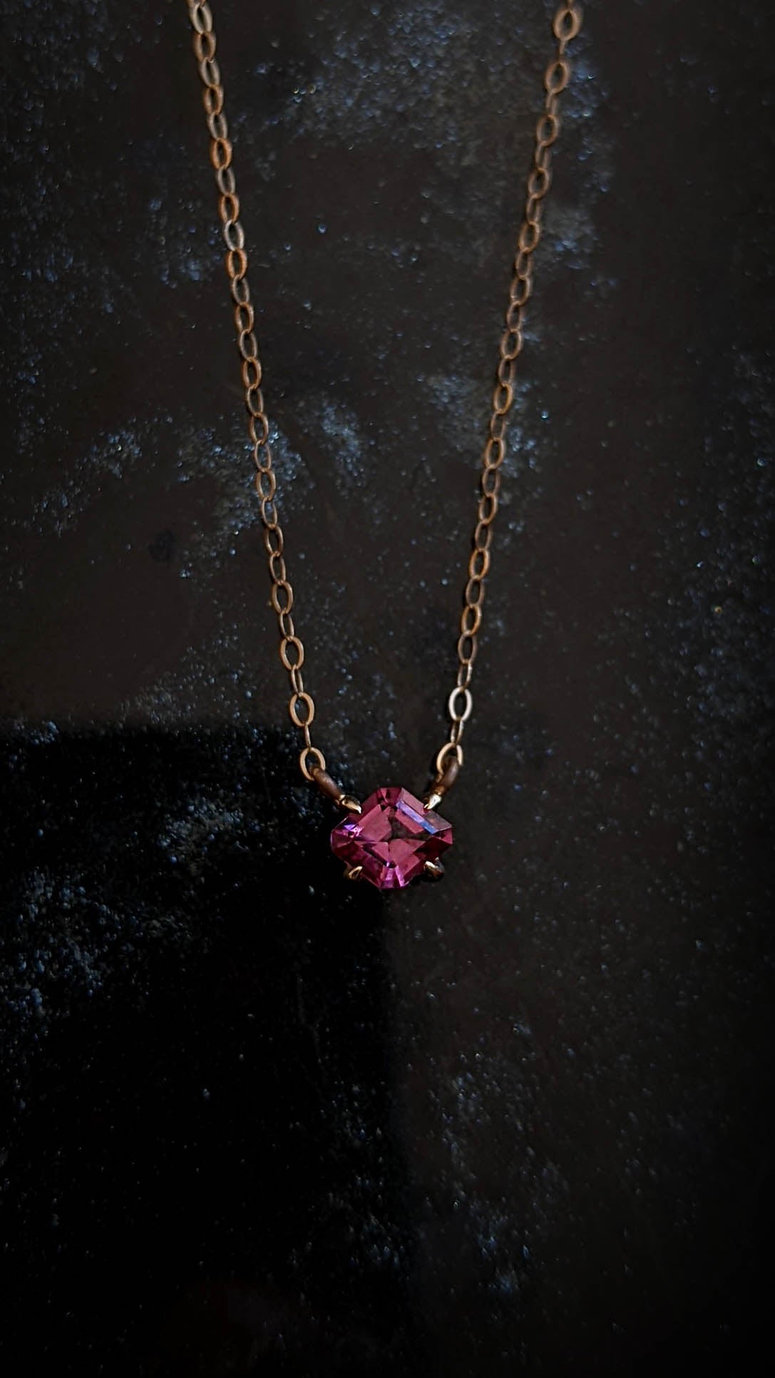 Meggie Geometric Rhodolite Garnet Necklace