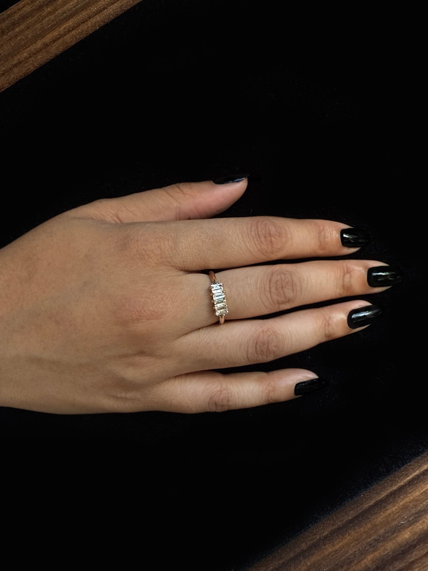 Nyota White Sapphire Baguette Ring