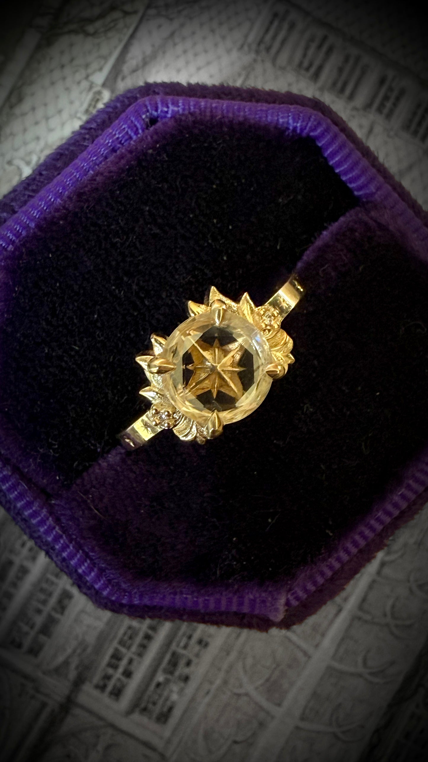 Nyota Celestial Portrait Engagement Ring