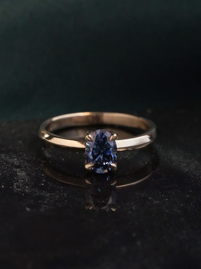 Olenna Oval Blue Moissanite Ring